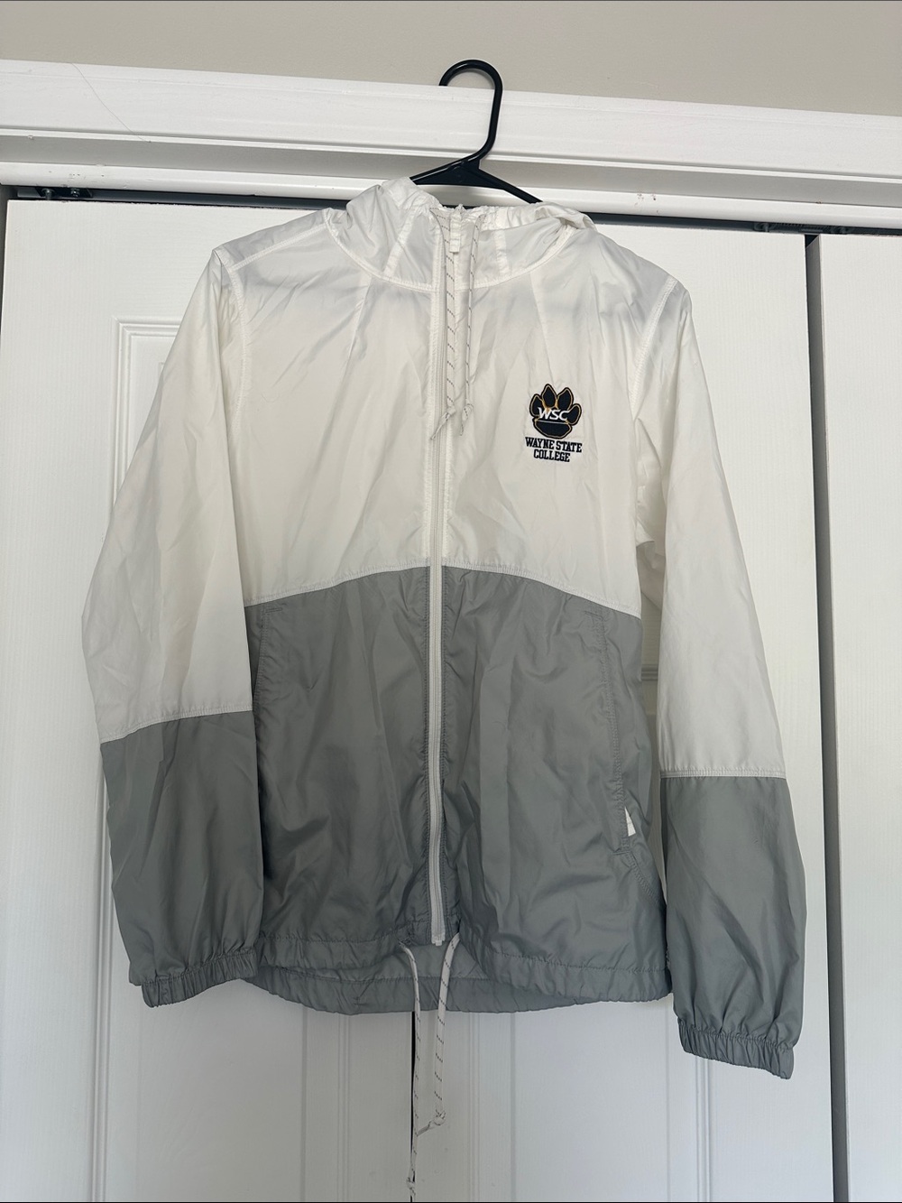 WSCC Two-Tone White and Gray Windbreaker Jacket